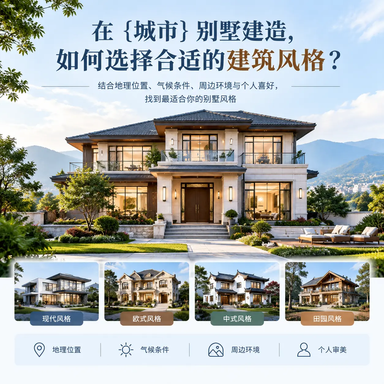 在 绥阳 别墅建造,如何选择合适的建筑风格?